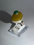 Agate and Malachite Statement Ring